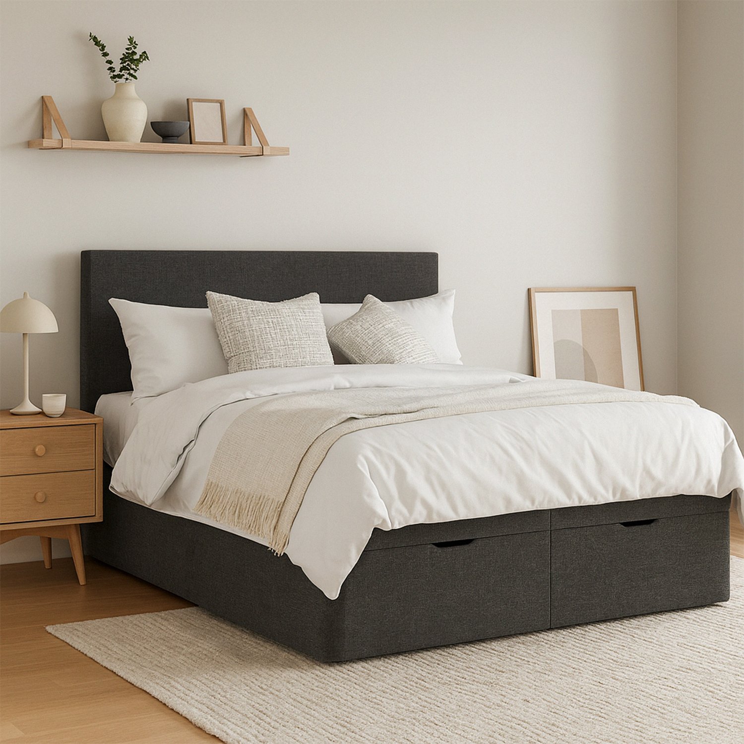 Millbrook Taylor Kingsize End Lift Ottoman Bed - Charcoal