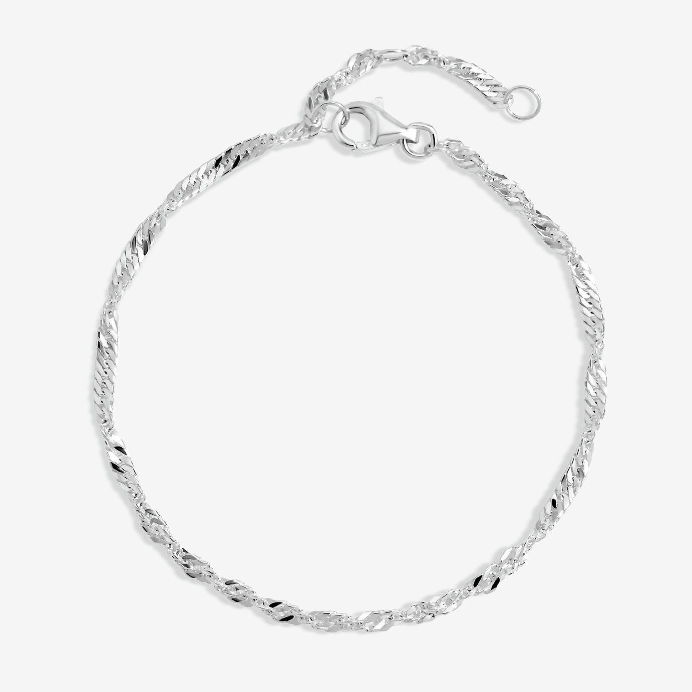 Simply Silver 925 Polished Twist Chain Bracelet