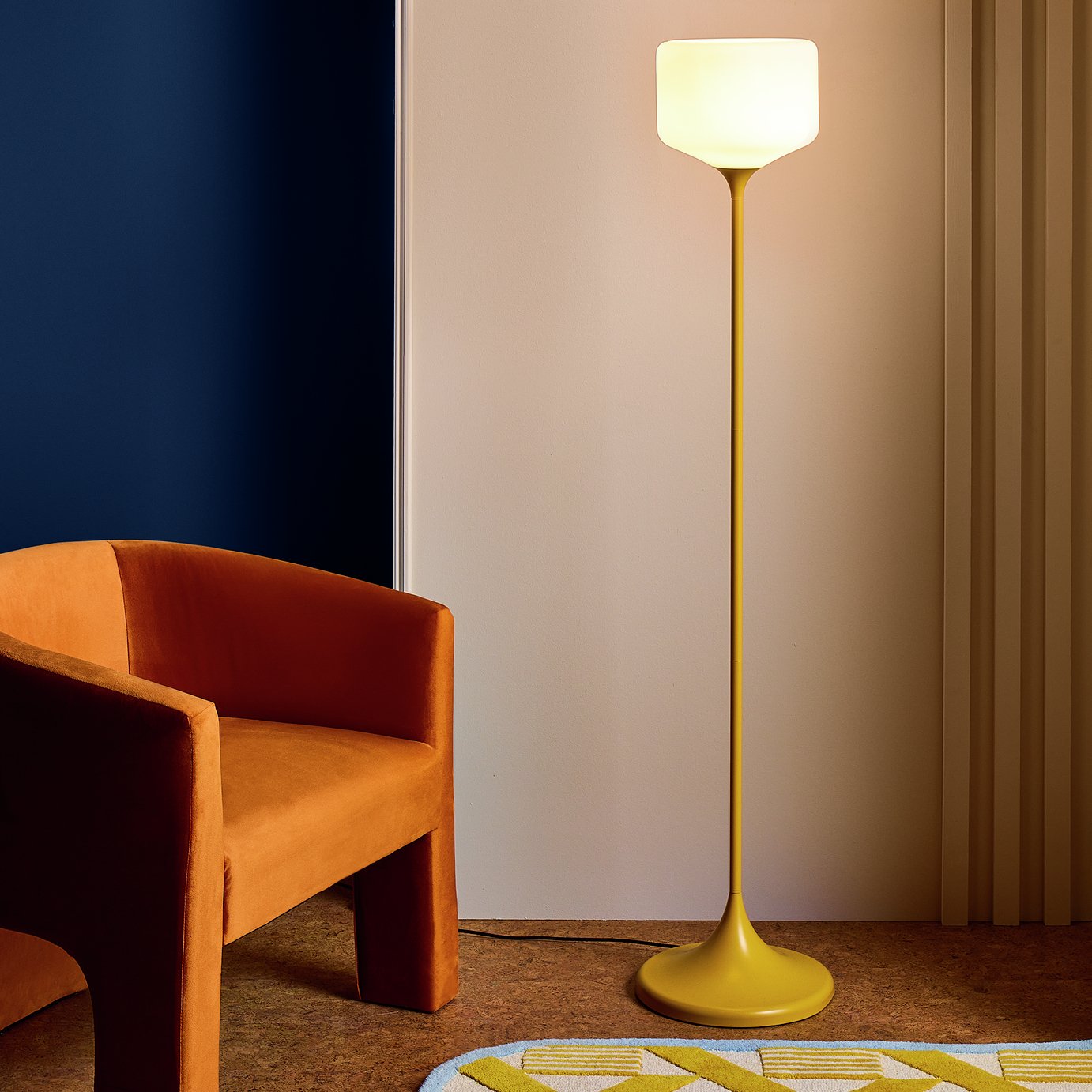 Habitat Rory Trumpet Floor Lamp - Mustard