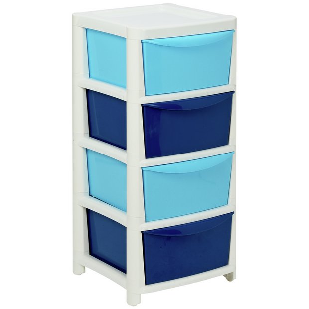 Buy Argos Home Blue 4 Drawer Storage Tower Plastic Storage