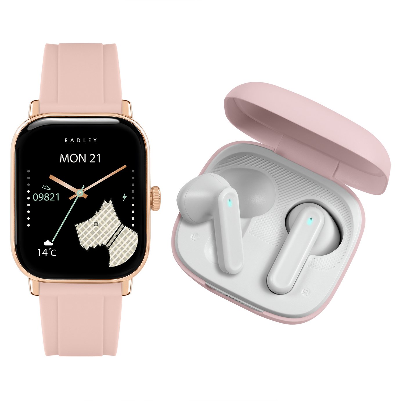Radley Series 56 Smart Watch and Wireless Earbud Set - Pink