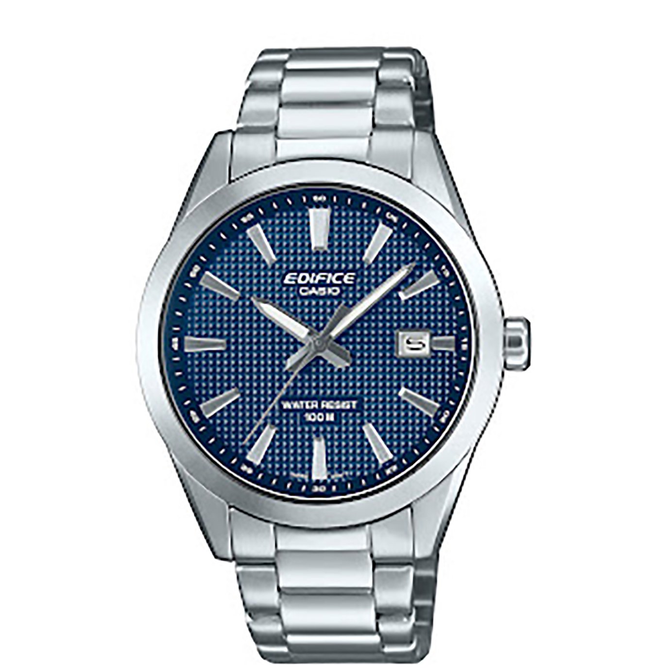 Casio Analogue Blue Dial Stainless Steel Bracelet Watch