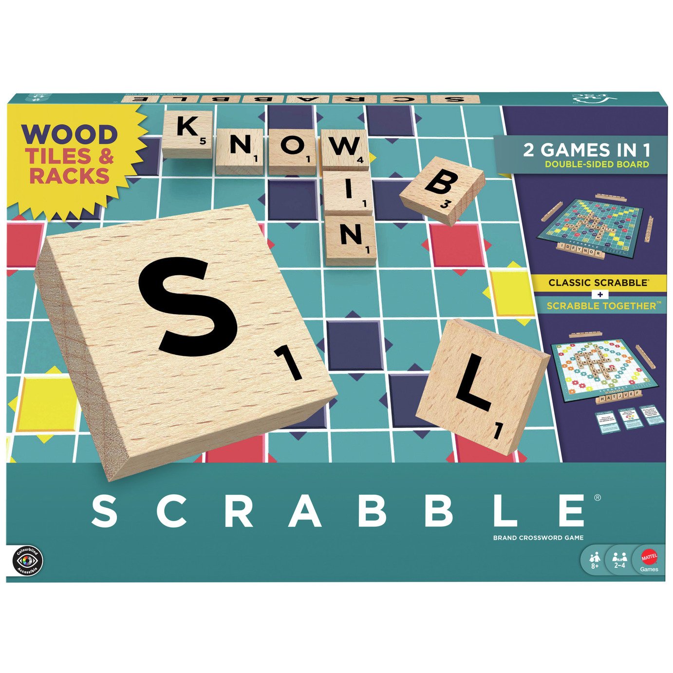 Scrabble Wooden Board Game Family Word Game 