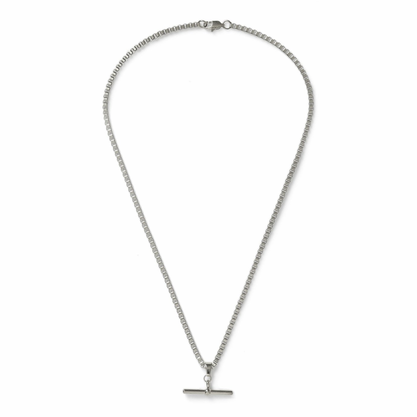  Uncommon Souls Men's Stainless Steel T Bar Pendant Necklace