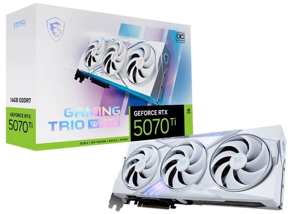 MSI GeForce RTX 5070 Ti 16GB Gaming Trio White Graphics Card