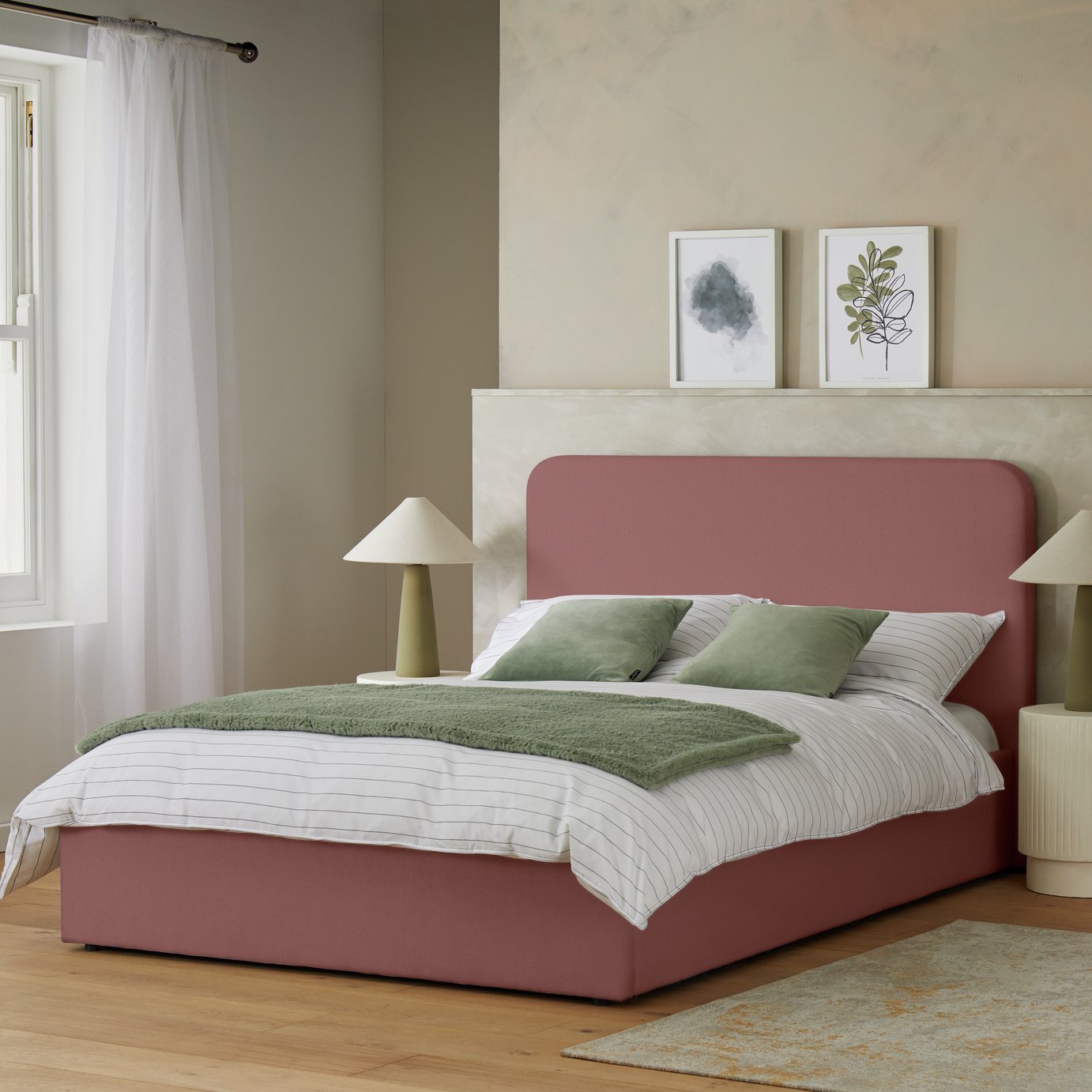 Habitat Chadwell Double End Lift Ottoman Bed - Pink