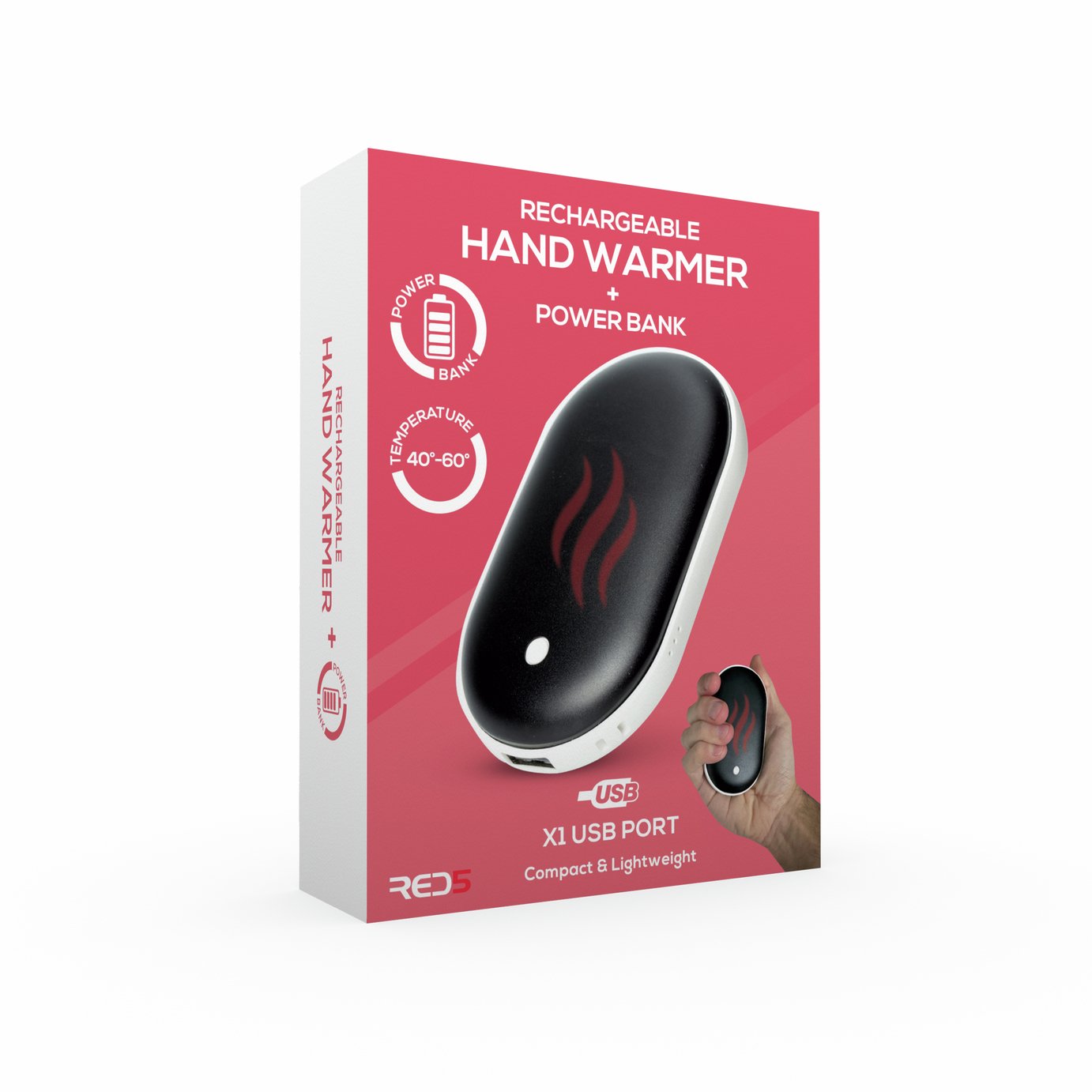 Menkind Rechargeable Hand Warmer And Power Bank