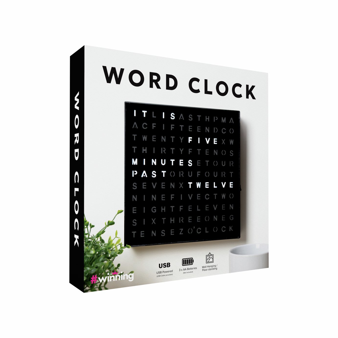 Menkind Winning LED Word Clock