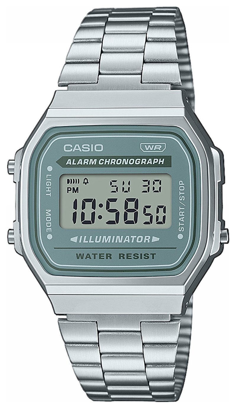 Casio Vintage Green Dial Stainless Steel Bracelet Watch