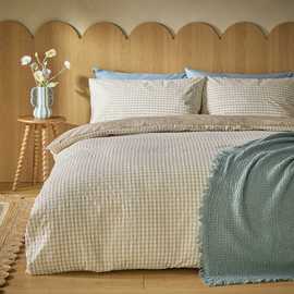 Habitat Gingham Seersucker Neutral Bedding Set