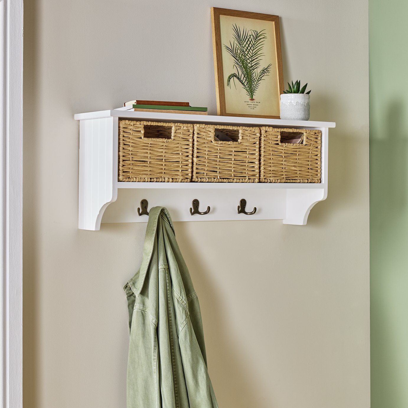 Argos Home Coat Rack with 3 Paper Storage Boxes - Natural