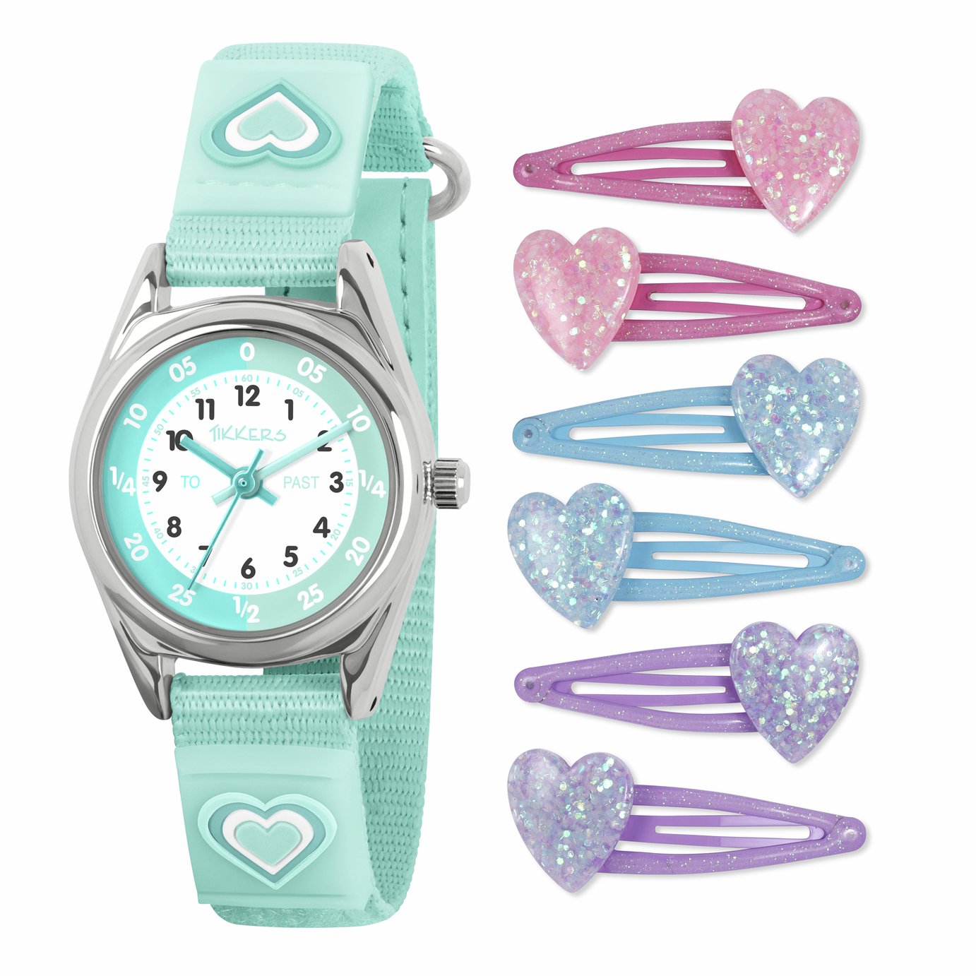 Tikkers Kids Aqua Heart Watch Gift Set