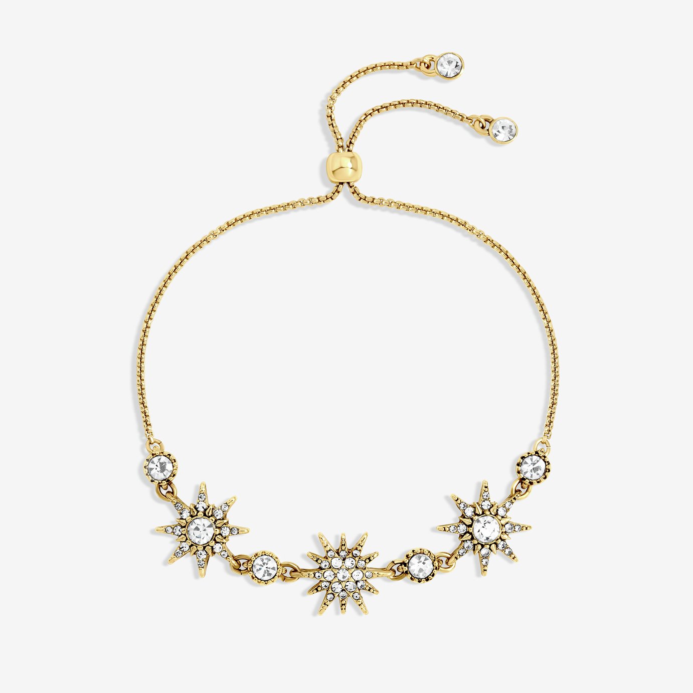 Lipsy Yellow Gold Crystal Toggle Bracelet