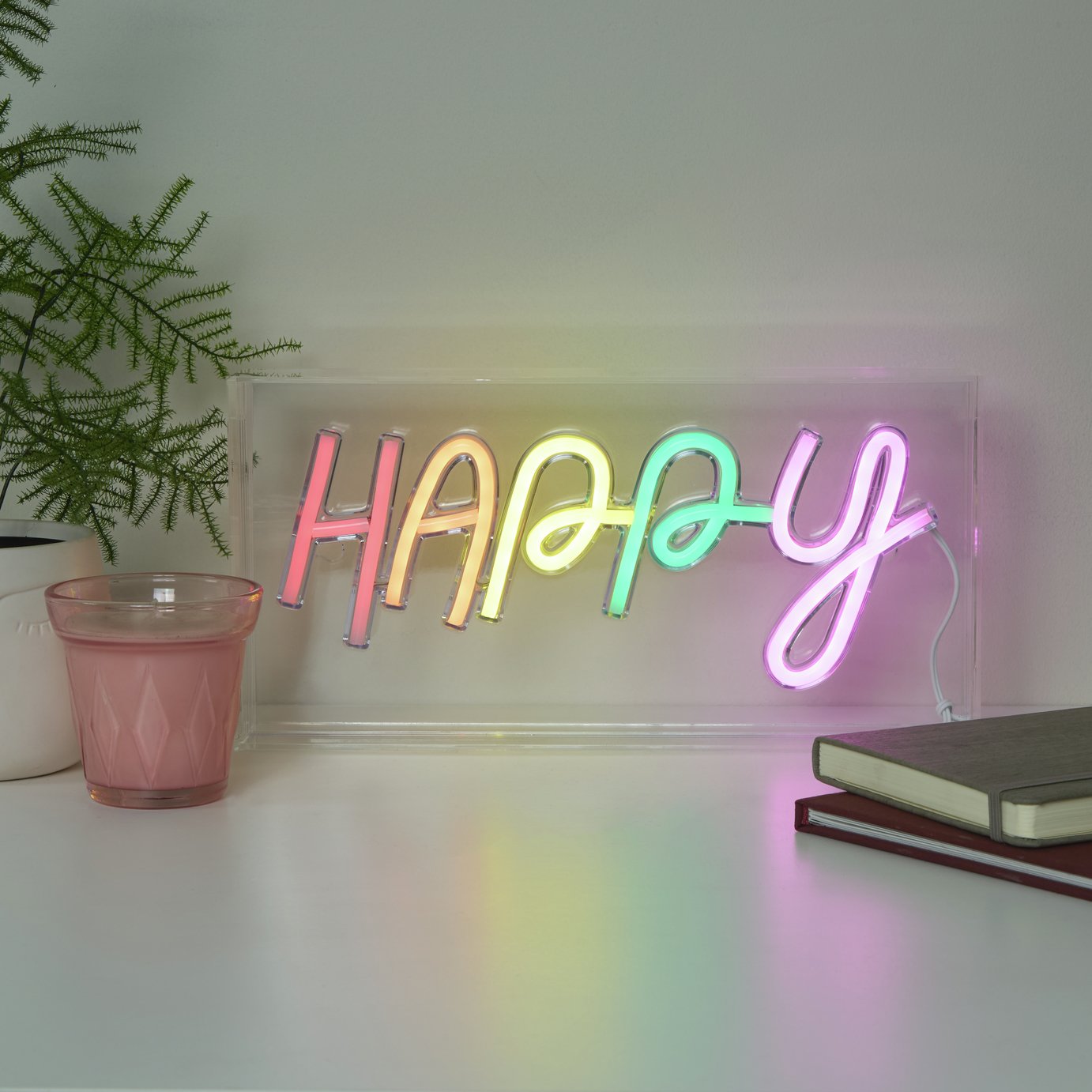 Searchlight Happy Neon Effect LED Novelty Light - Multi
