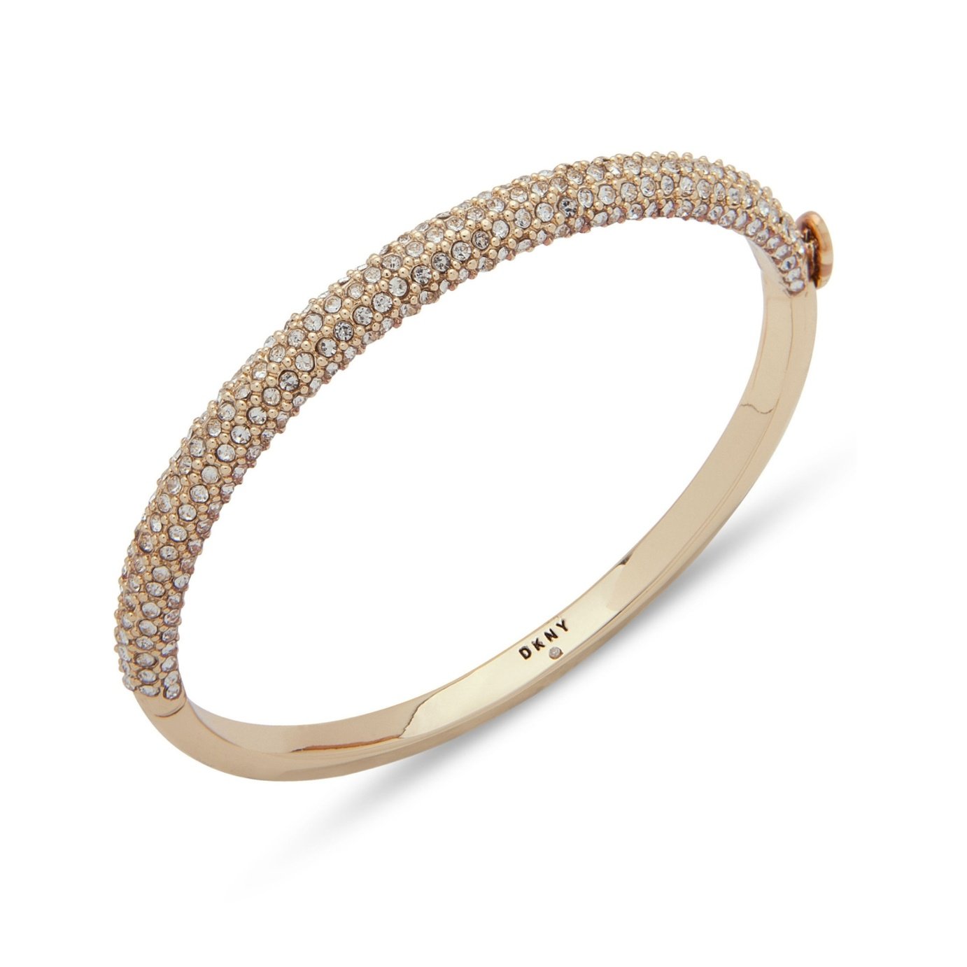 DKNY Gold Plated Crystal Micropave Cuff Bangle