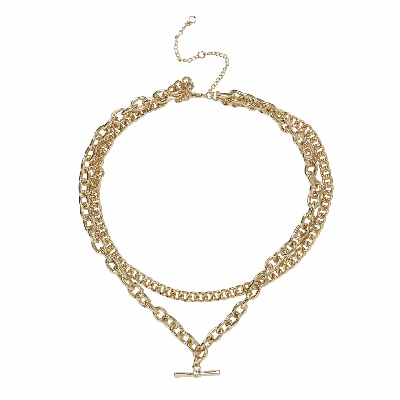 Liars & Lovers Gold Tone T-Bar Multiple Layered Necklace