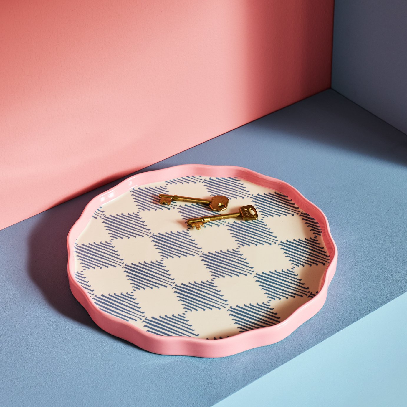 Habitat Harlequin Blue Trinket Tray