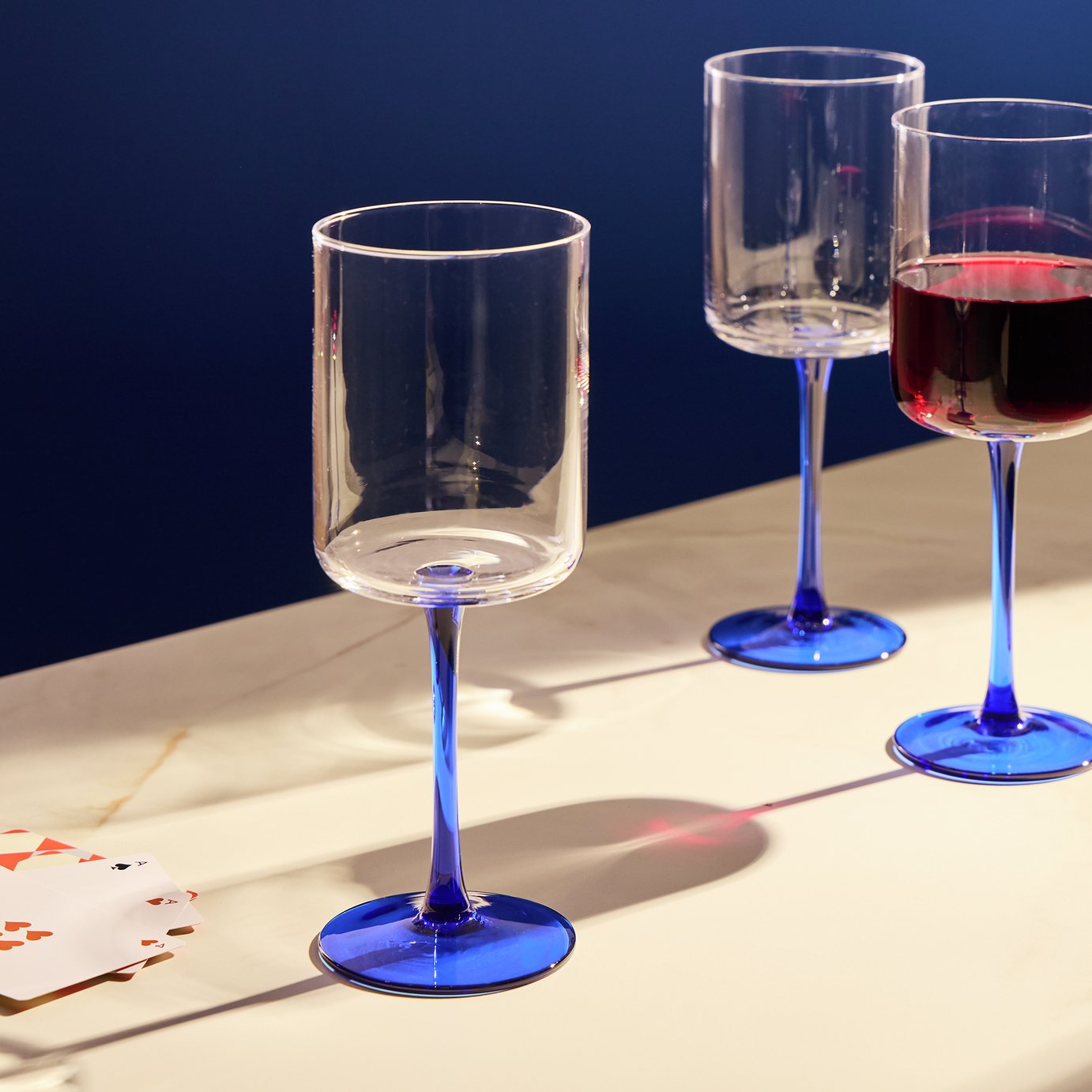 Habitat Blue Stem Set of 4 Wine Glasses