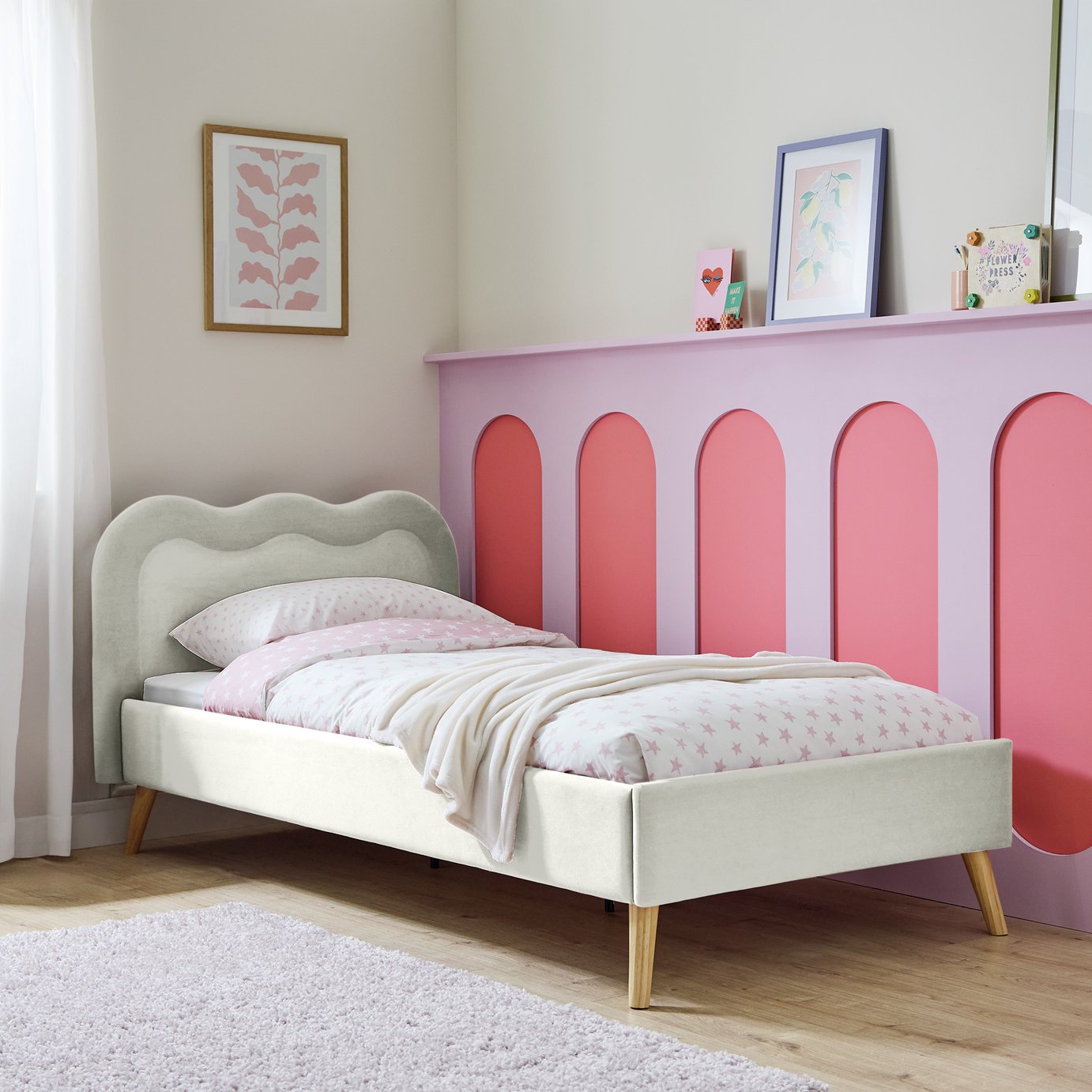 Habitat Kids Iris Upholstered Bed Frame - White