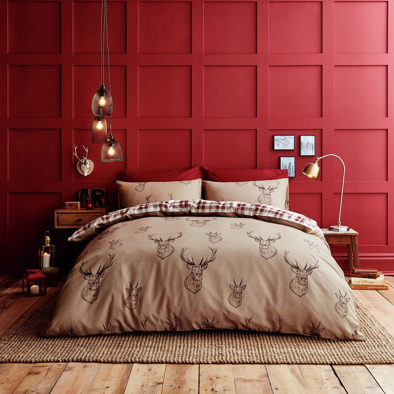 Catherine Lansfield Stag Natural Bedding Set - Double