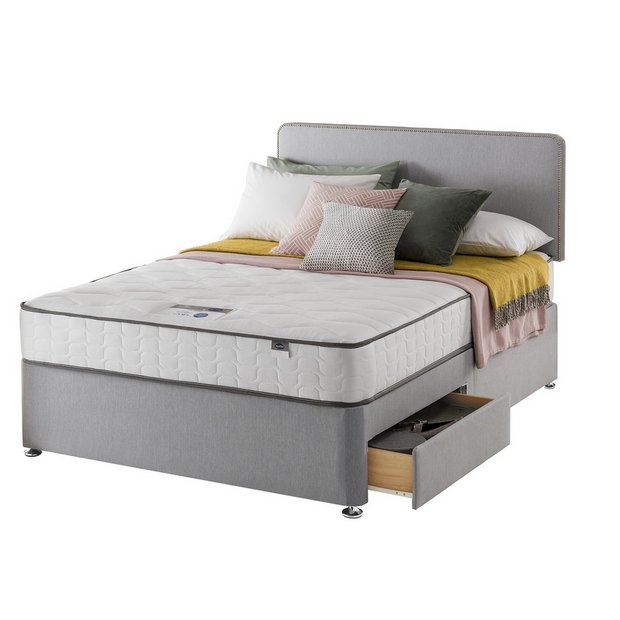 Buy Silentnight Pavia Comfort 2 Drawer Grey Divan - Double | Divan beds | Argos