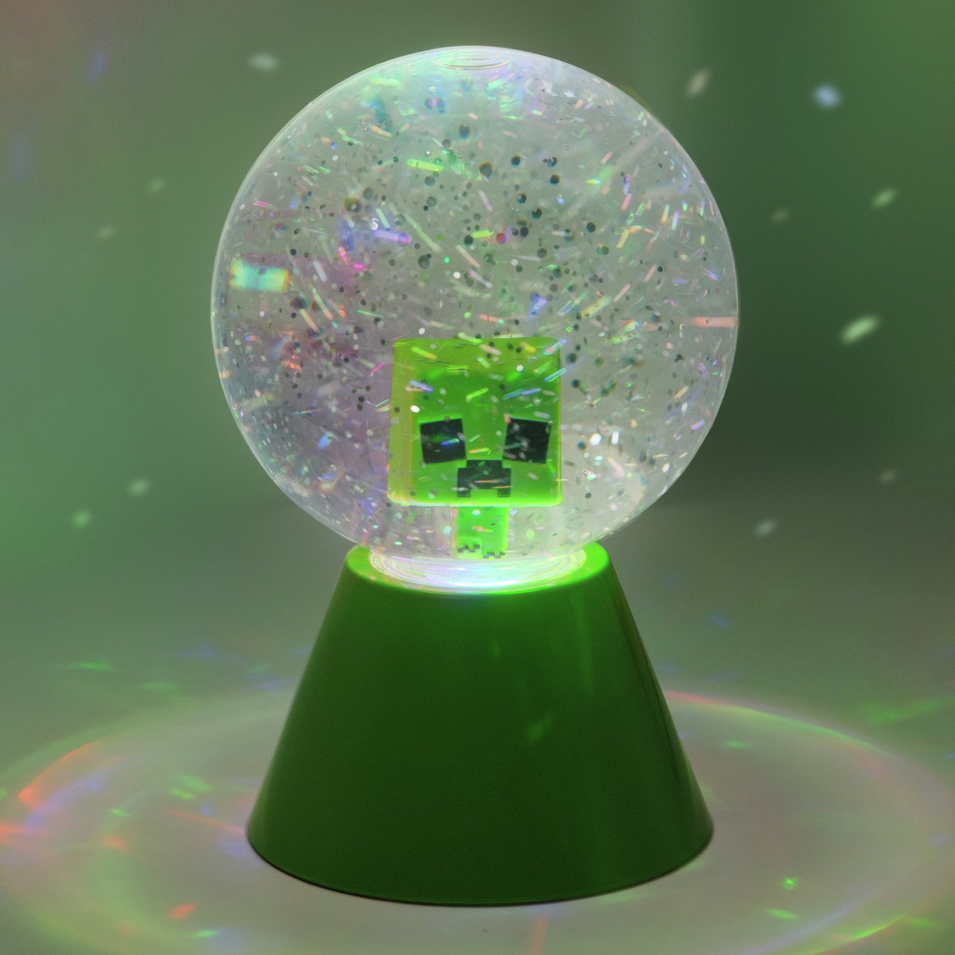 Minecraft Creeper Glitter Ball LED Novelty Light - Green