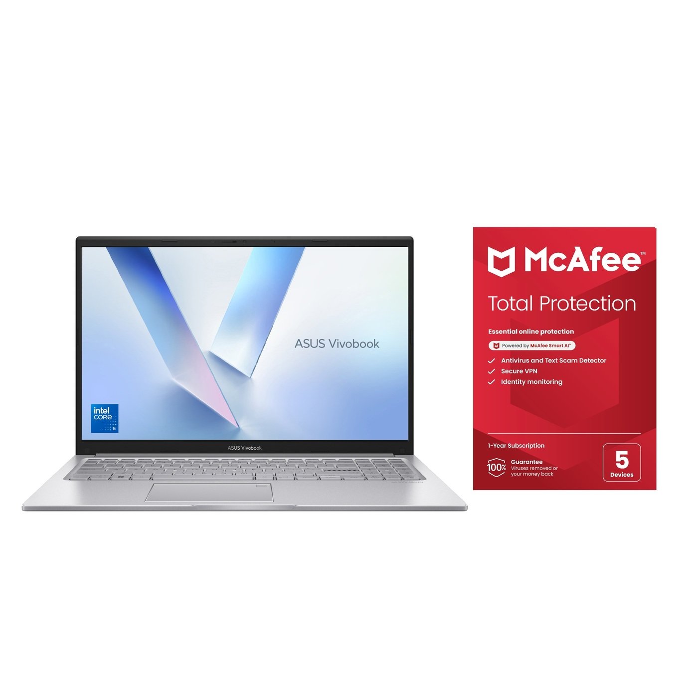 ASUS Vivobook 15 15.6in i5 16GB 512GB Laptop Bundle - Silver