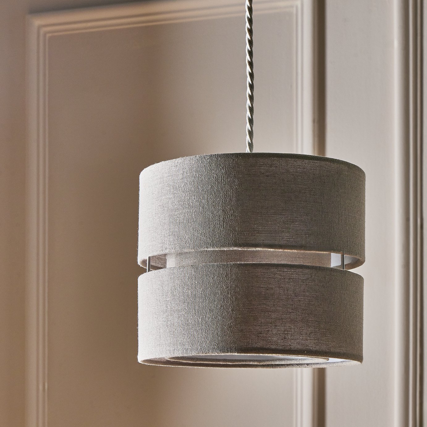 Argos Home Fabric 2 Tier Easy Fit Lampshade - 22cm