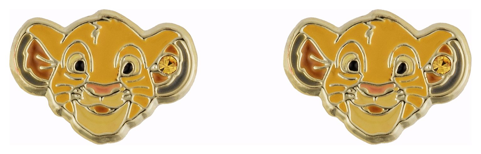 Disney The Lion King Simba Gold Plated Stud Earrings