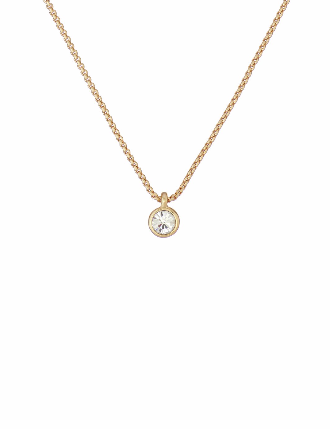 Ted Baker Gold Tone Sininaa Crystal Round Pendant Necklace