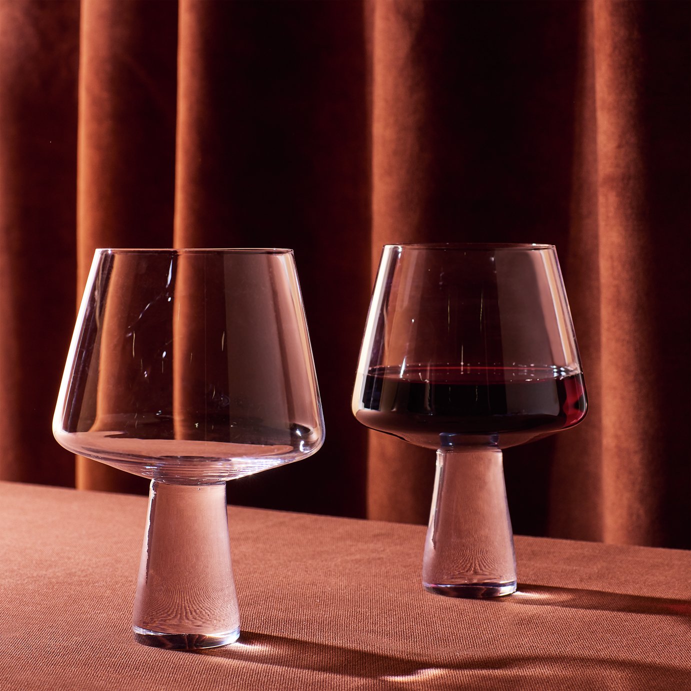 Habitat Block Stem Set of 4 Red Wine Glasses