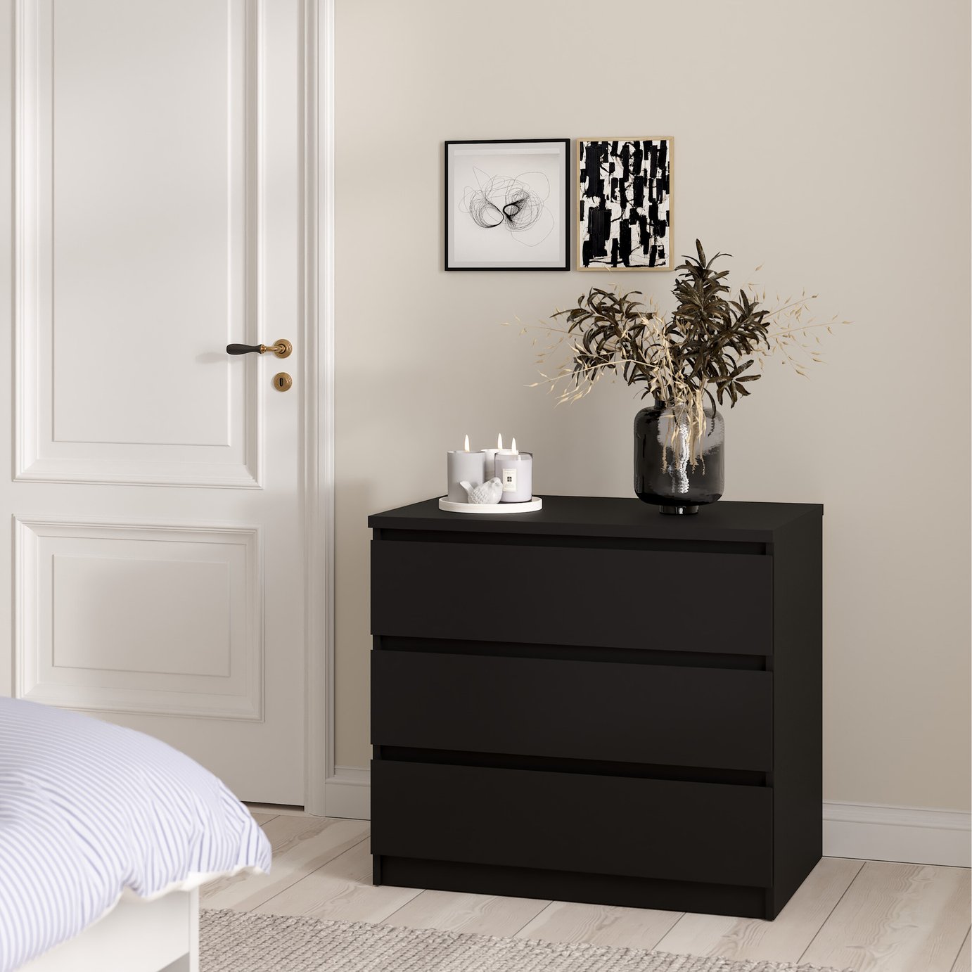 Furniture To Go Naia 3 Drawers Chest - Black
