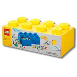 LEGO Brick Drawer 8 Knobs - Yellow