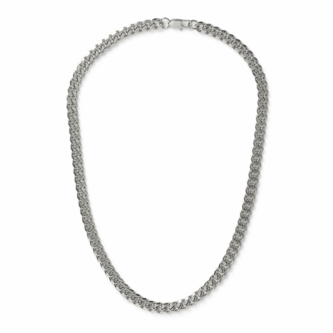 Uncommon Souls Men's Silver Tone Chunky Curb Chain Necklace