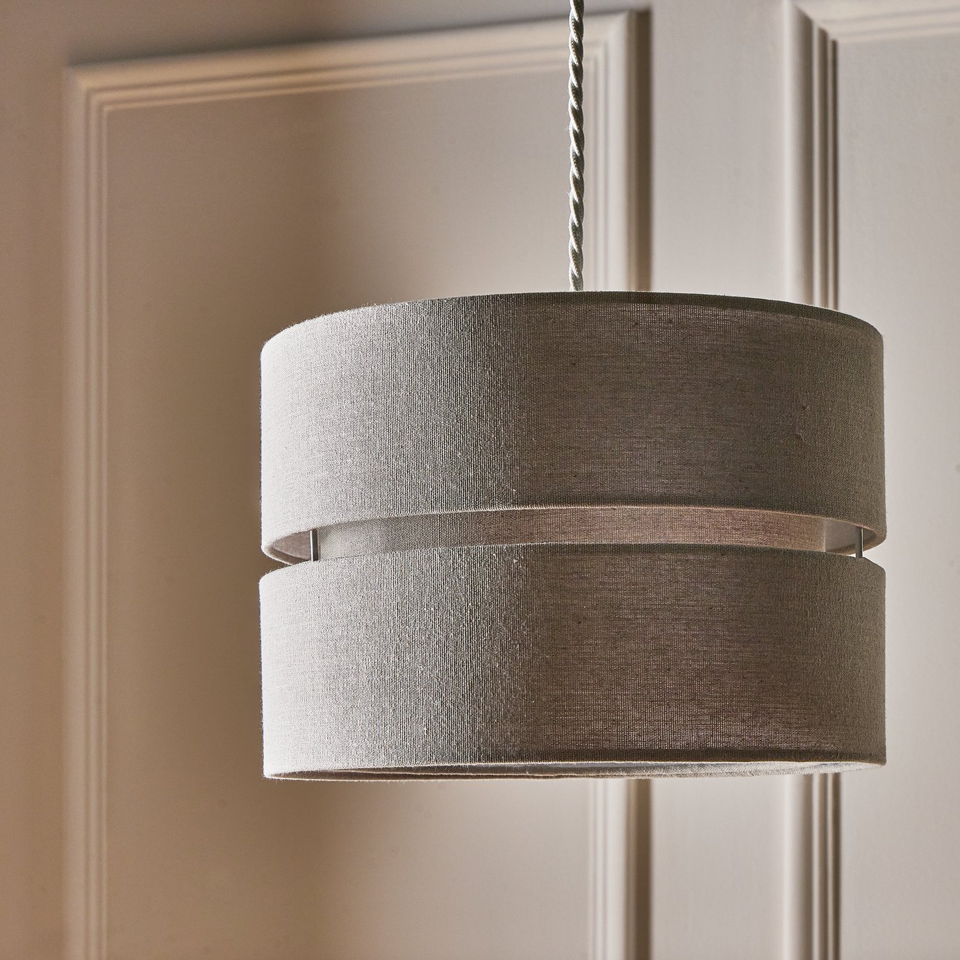 Argos Home Fabric 2 Tier Easy Fit Lampshade - 30cm