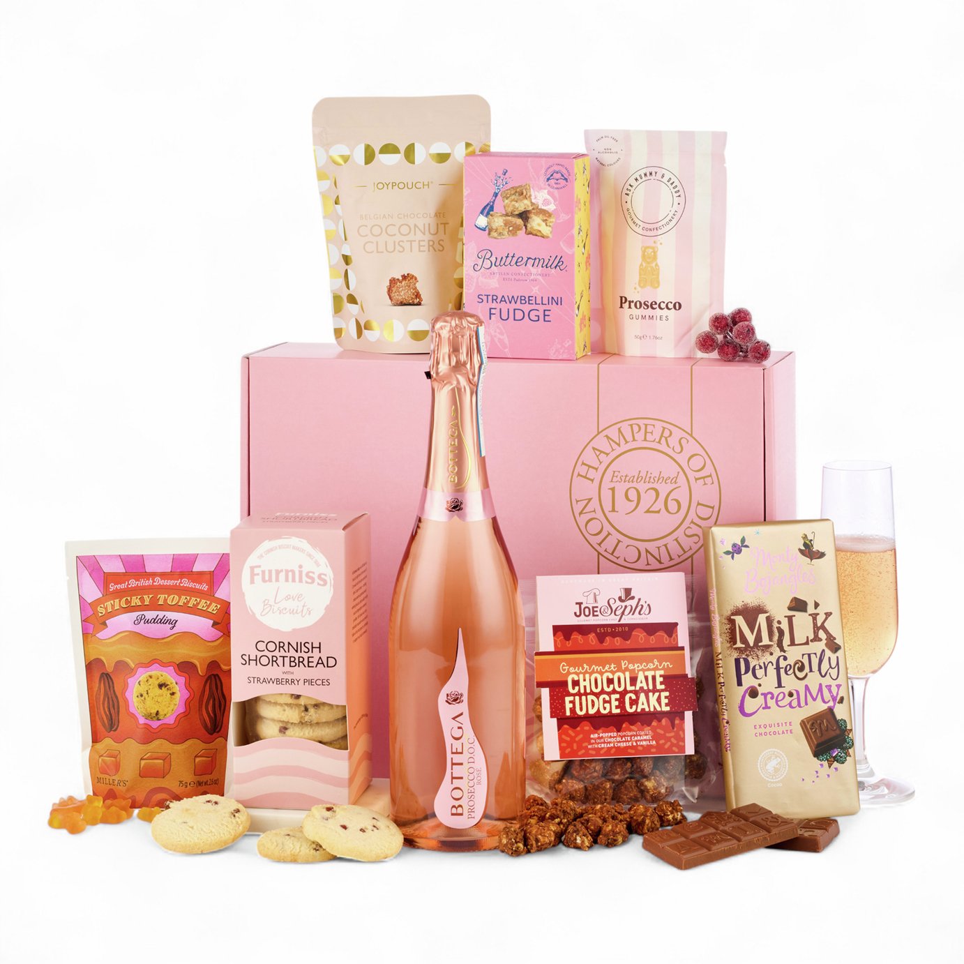 Spicers Of Hythe Luxury Rose Prosecco Hamper Gift Box
