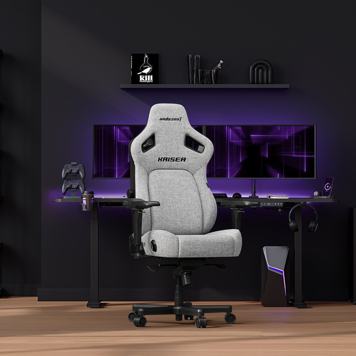 Anda seat Kaiser 4 Large Ergo Office Gaming Chair - Grey Fab