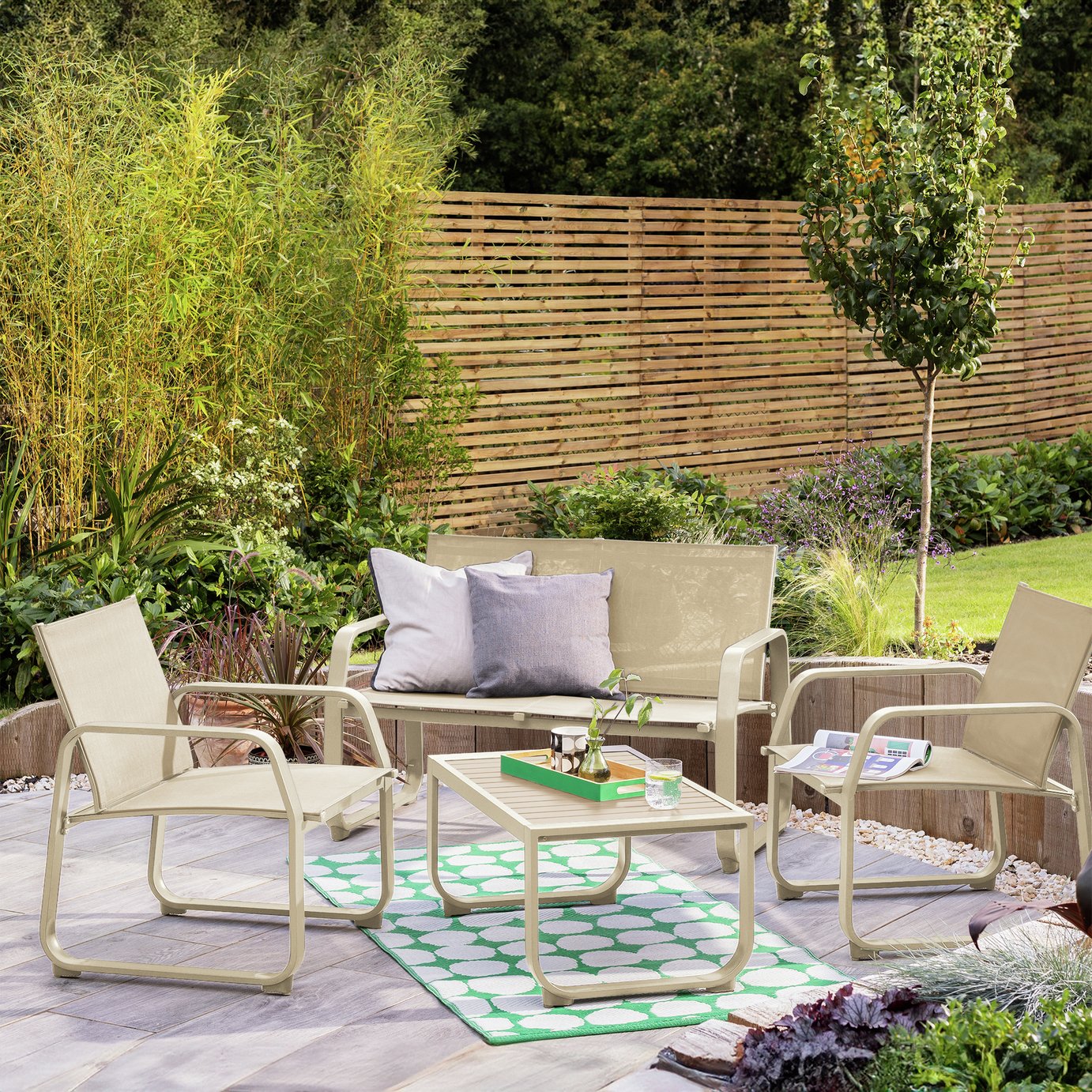 Argos Home Trelew 4-Seater Garden Sofa Set - Natural