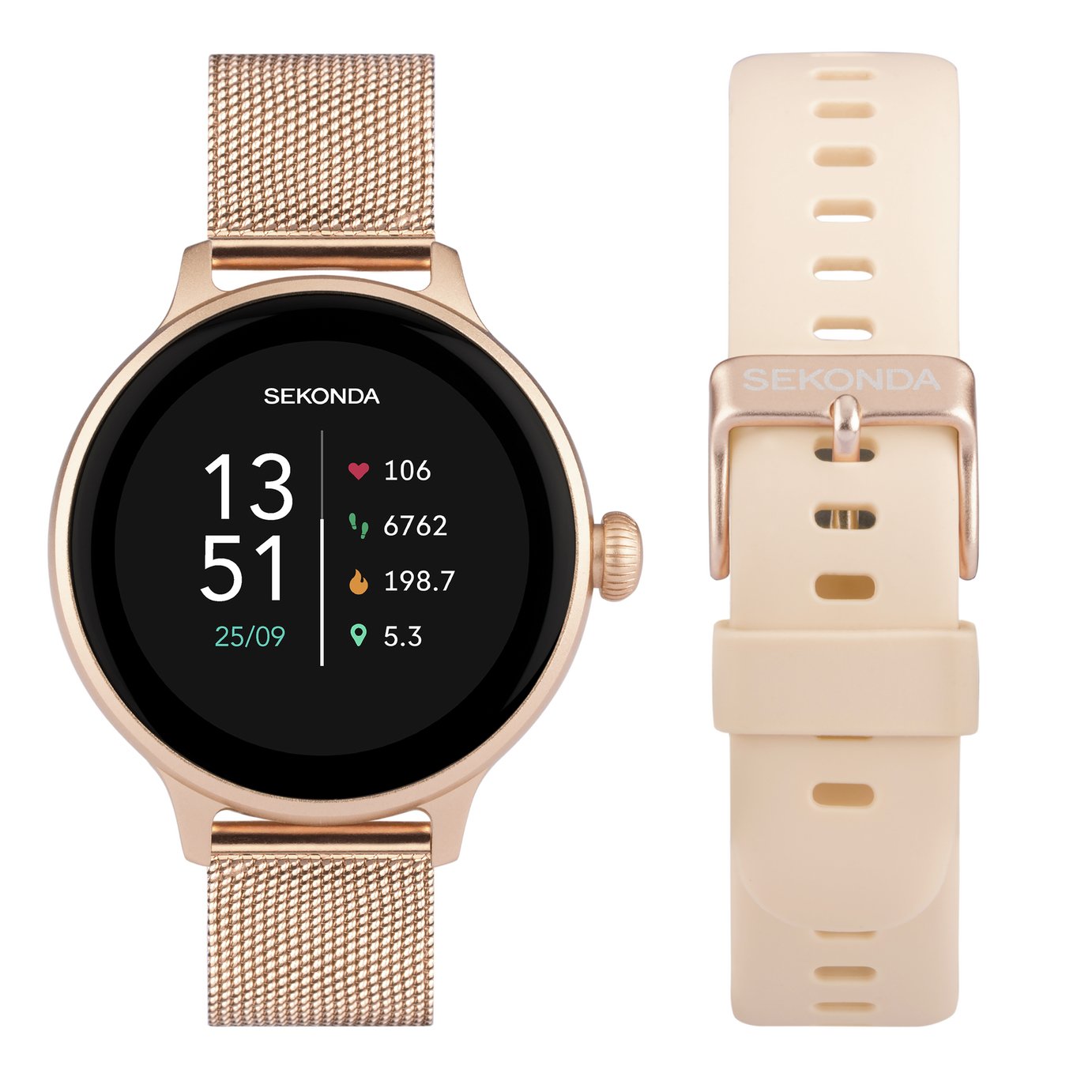 Sekonda Ladies Rose Gold Strap Smart Watch