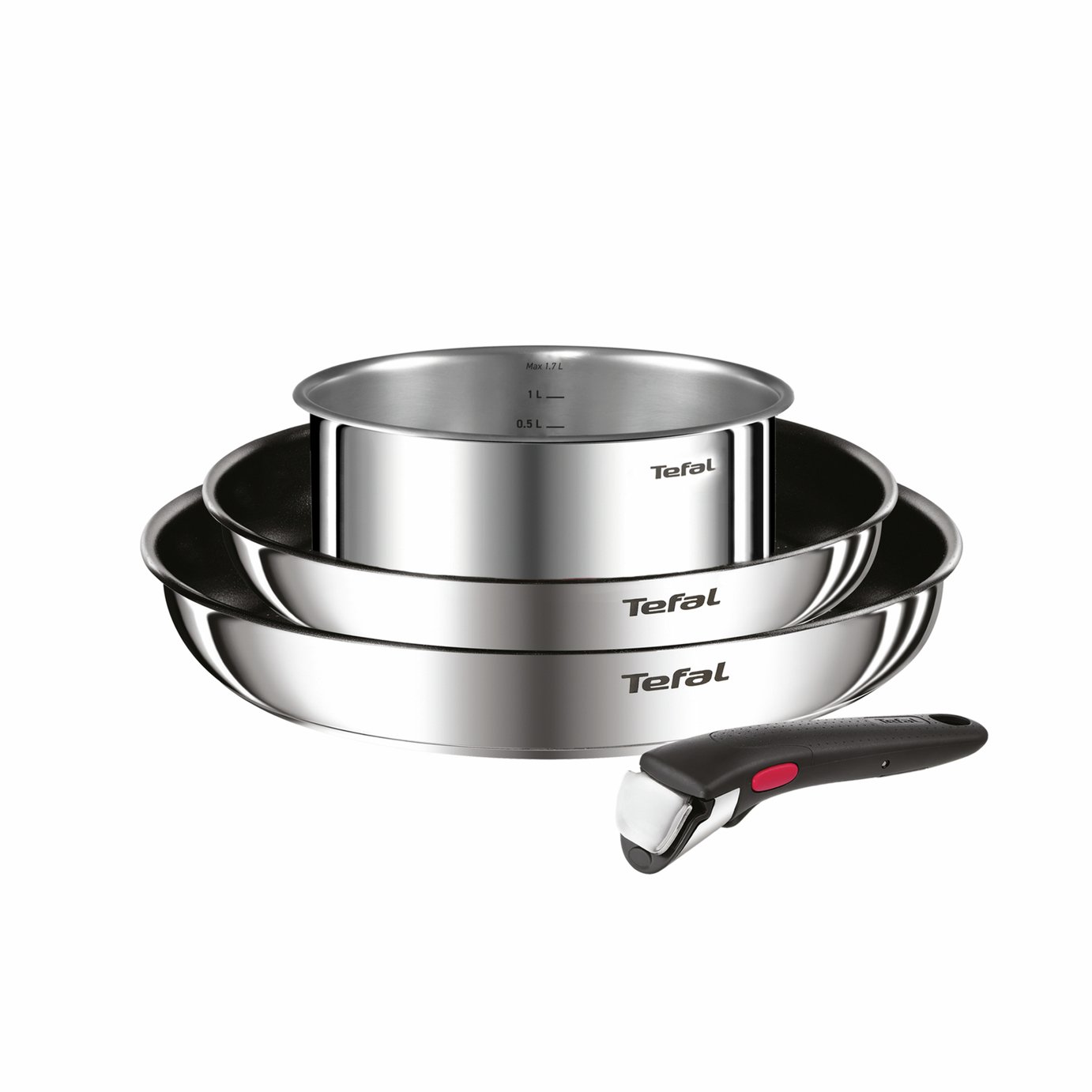 Tefal Ingenio 4 Piece Stainless Steel Cookware Set 