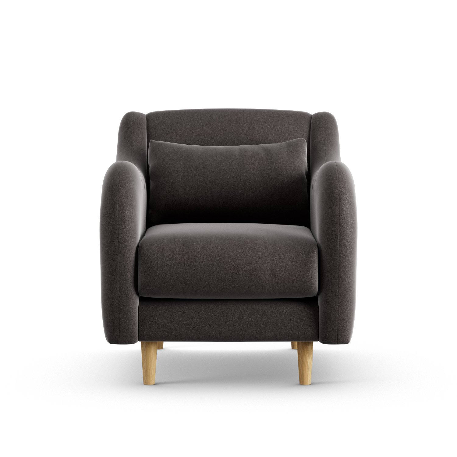Habitat Turnmill Velvet Armchair - Grey - Ash Leg