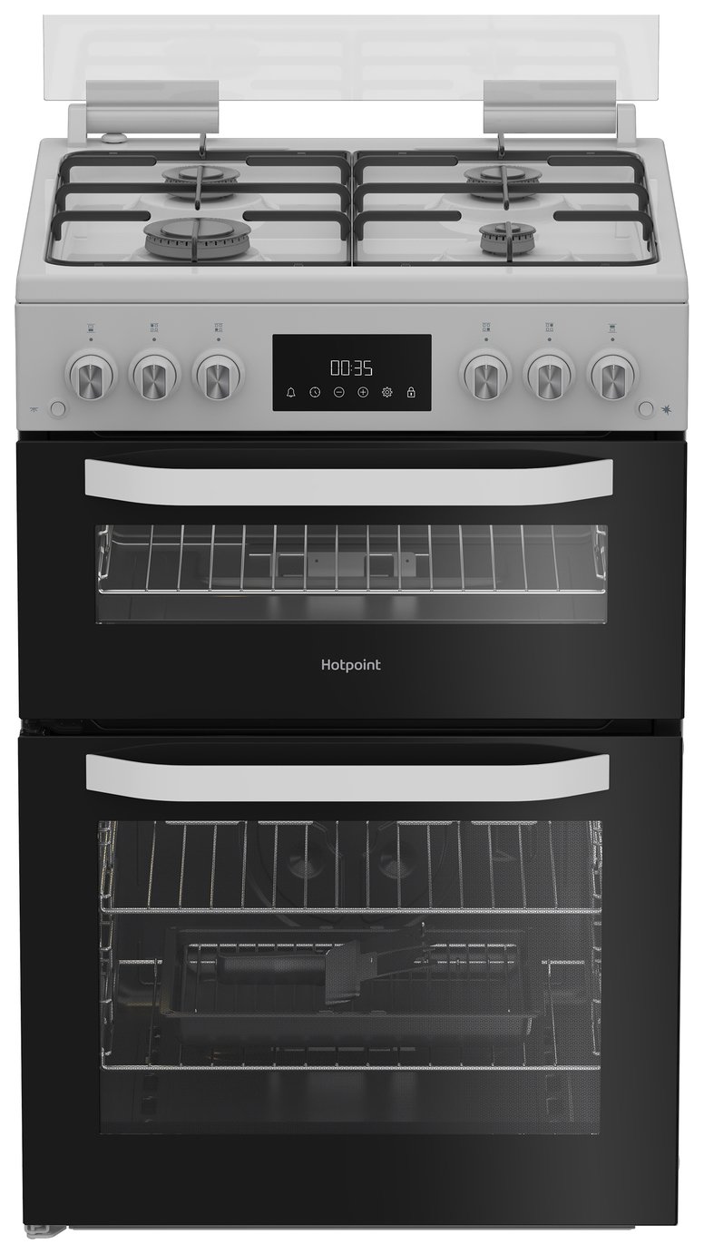 Hotpoint HDG6GDCW 60cm Double Oven Gas Cooker - White