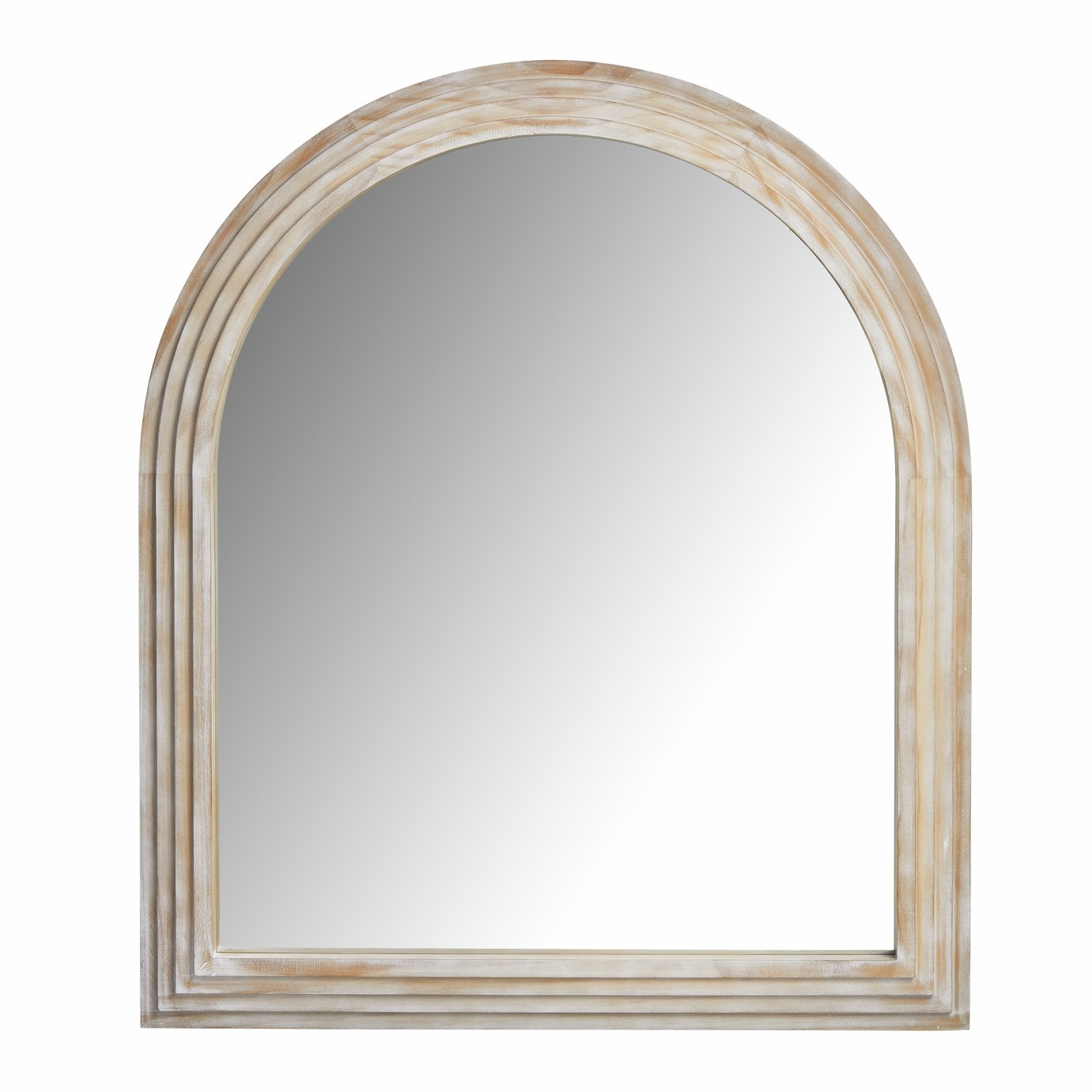 Habitat Brown Wooden Arch Wall Mirror - 90x77cm