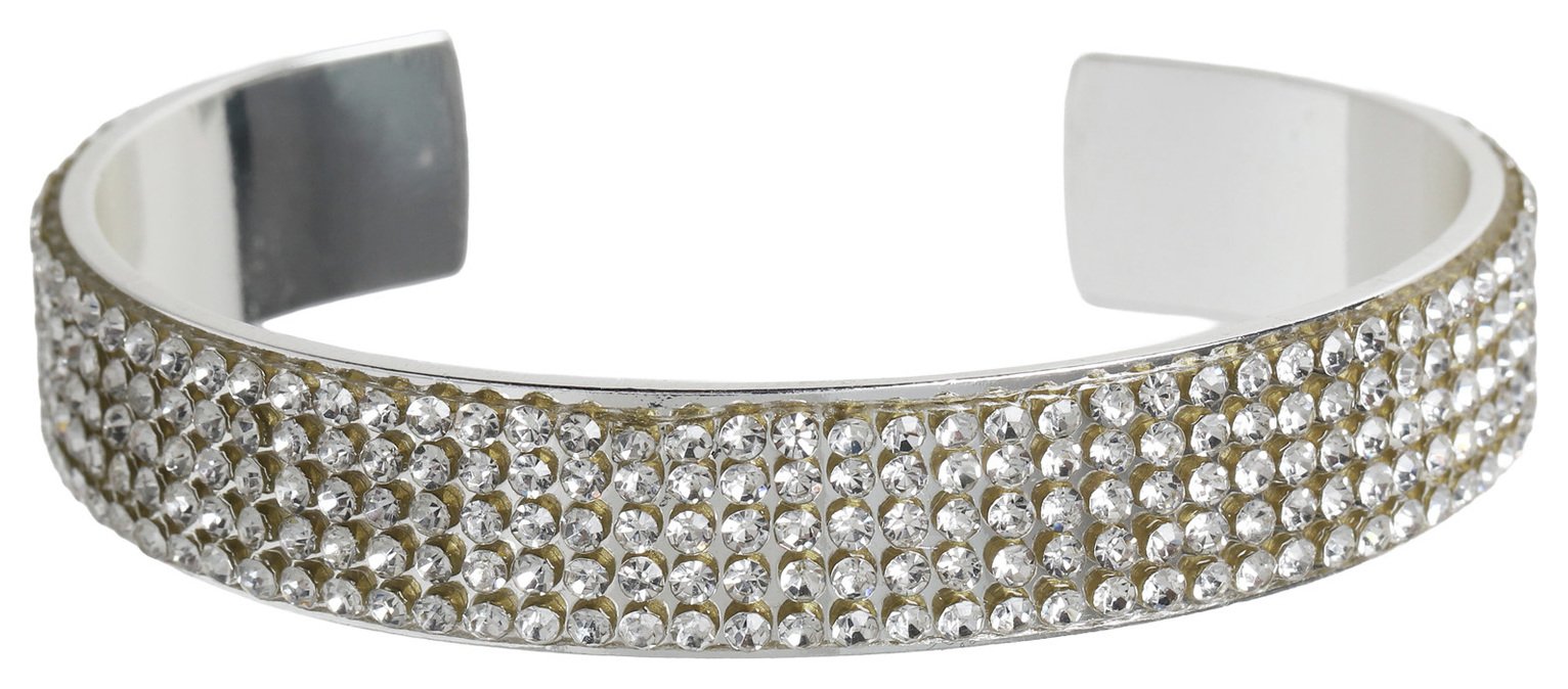 Liars & Lovers Silver Tone Crystal Inset Cuff Bracelet