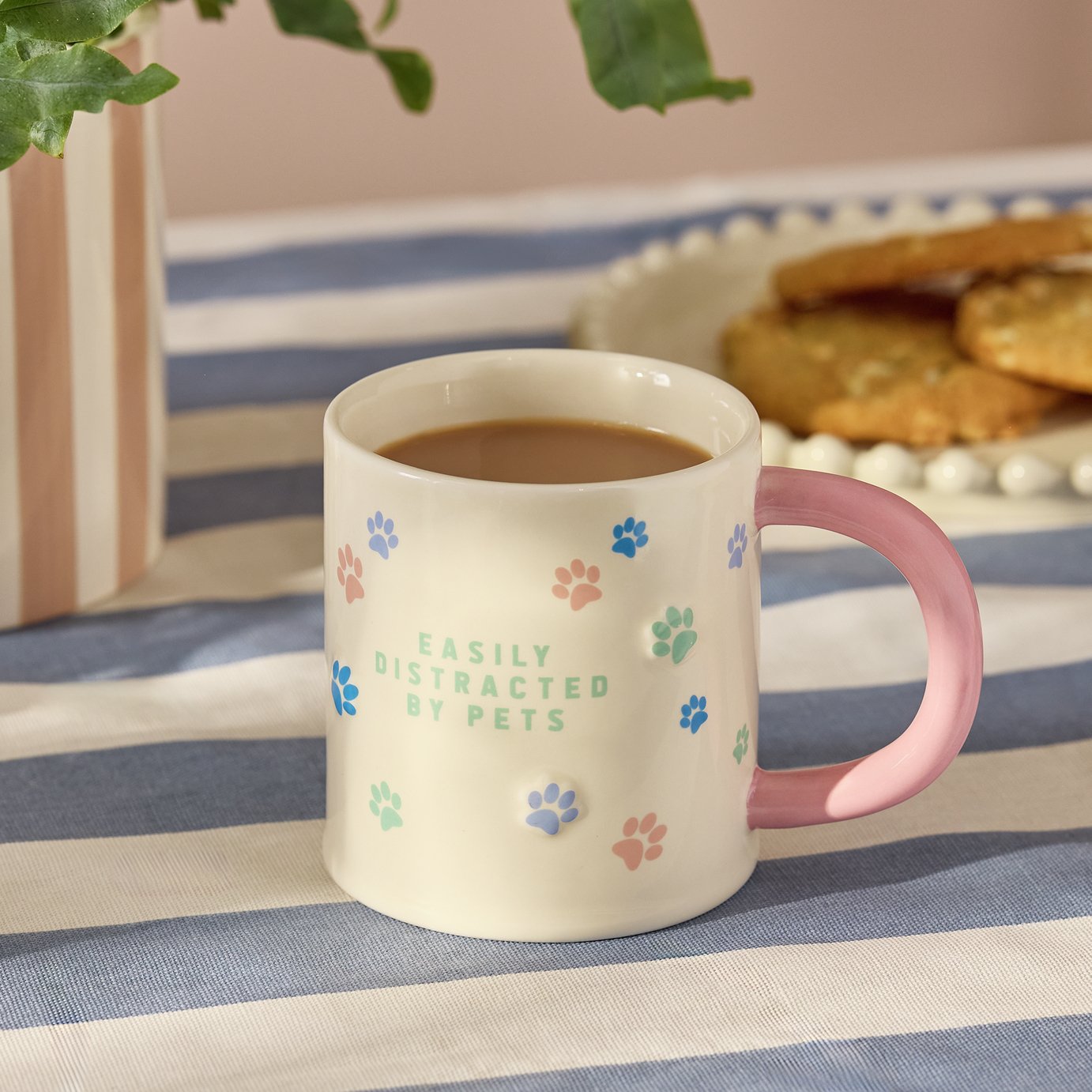 Argos Home Easily Distracted By Pets Beige Mug