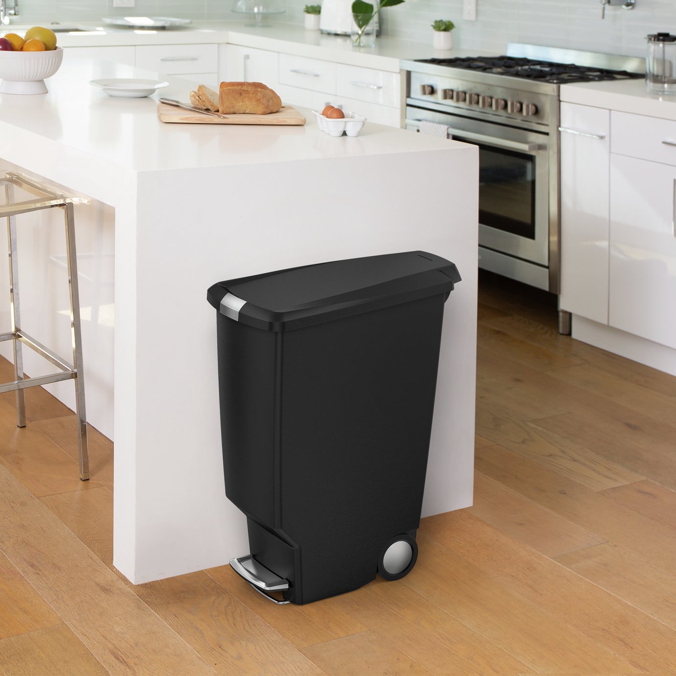 Simplehuman 40 Litre Plastic Rectangular Pedal Bin - Black