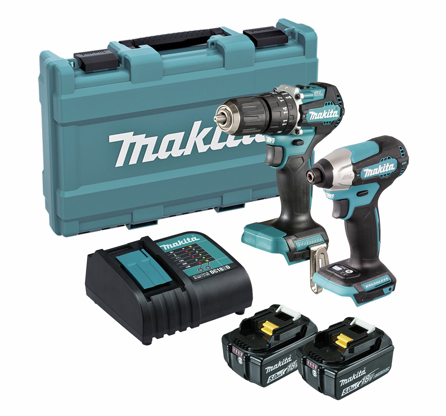 Makita 5Ah 2 Piece Brushless Combo Kit - 18V