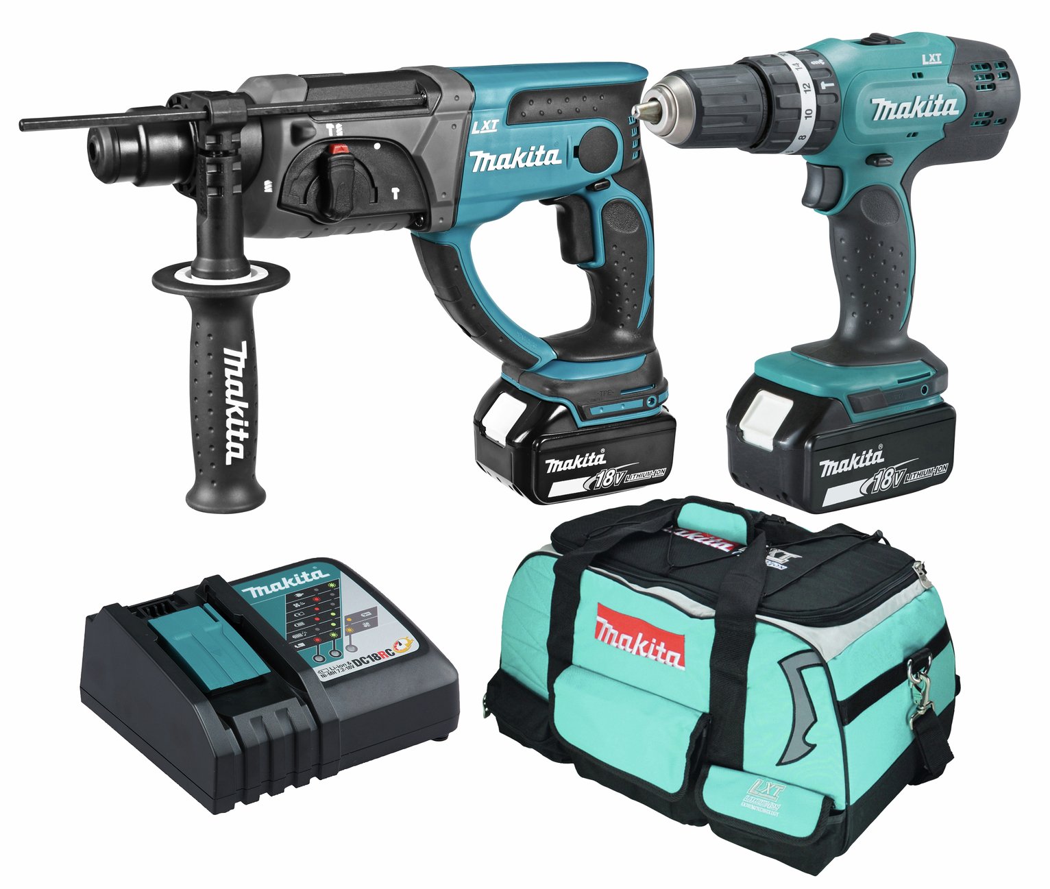 Makita 5Ah Cordless Drill & Hammer 2 Piece Combo Kit - 18V