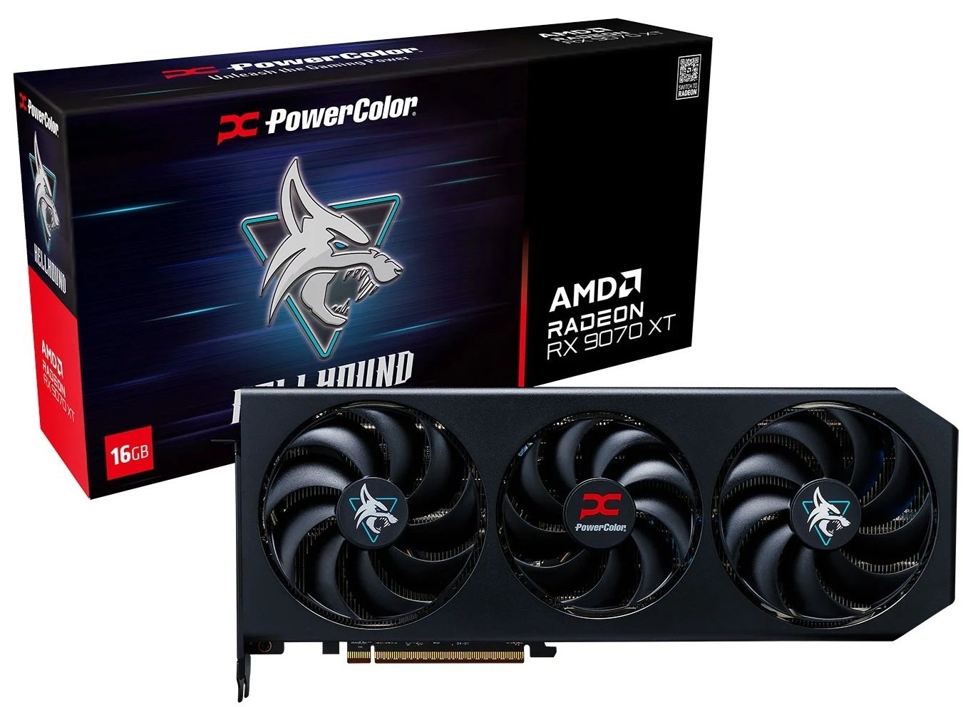 PowerColor Hellhound AMD Radeon RX9070 XT 16GB Graphics Card