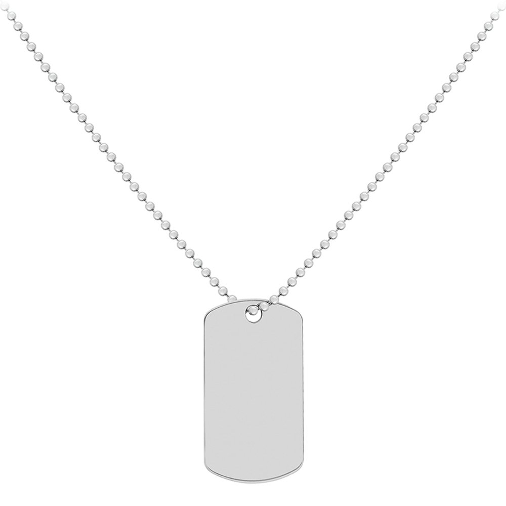 Revere Men's Sterling Silver Personalised Dog Tag Necklace